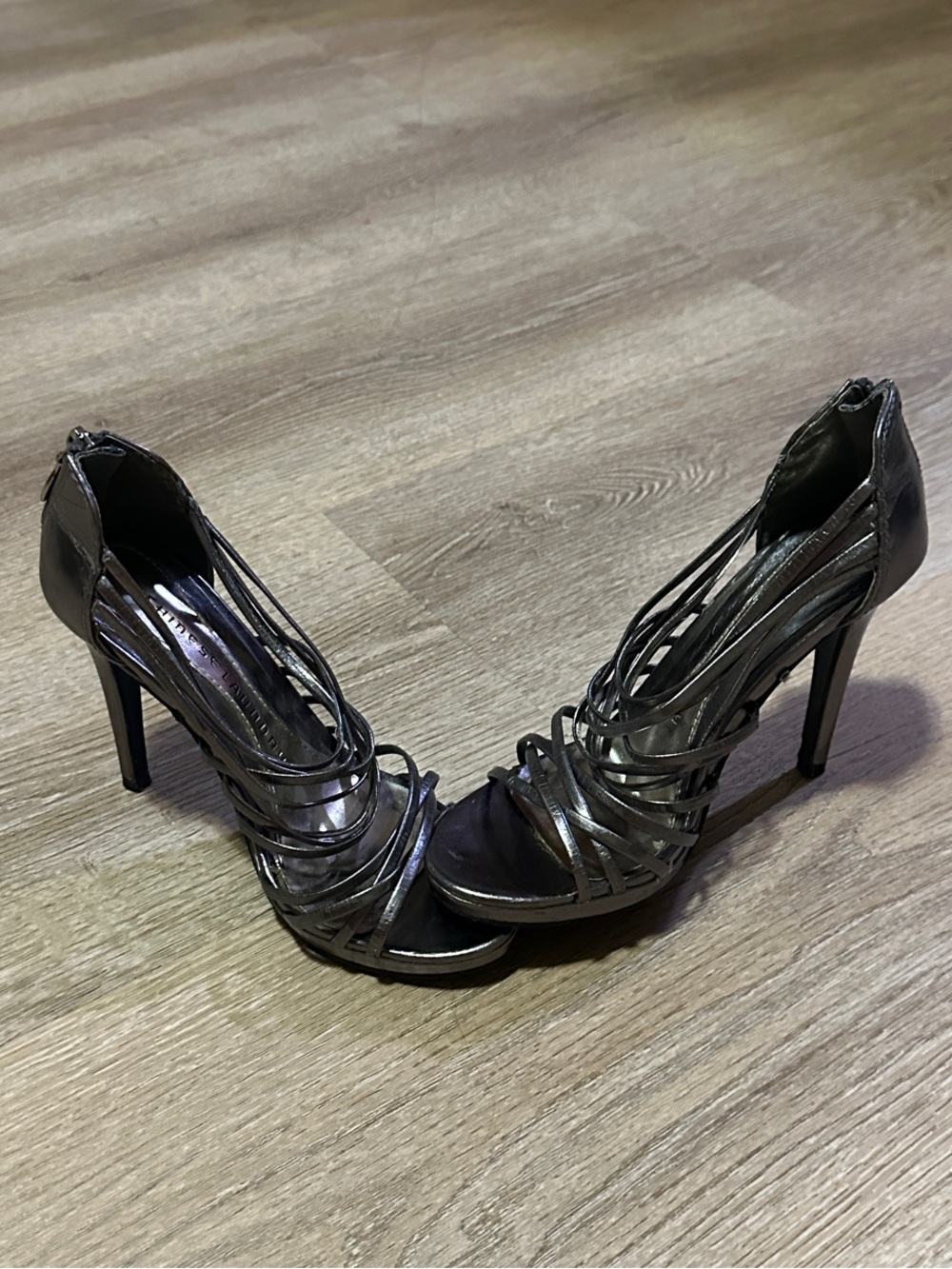 Chinese Laundry Gunmetal Strappy High Heel Sandals